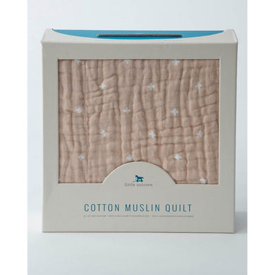 Cotton Muslin Quilt - Taupe Cross
