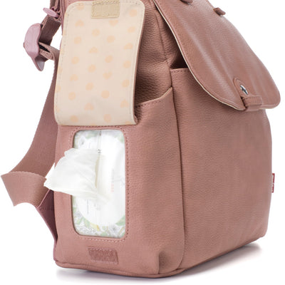 Robyn Convertible Nappy Bag - Faux Leather Pink