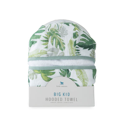 Big Kid Hooded Towel - Tropical Leaf