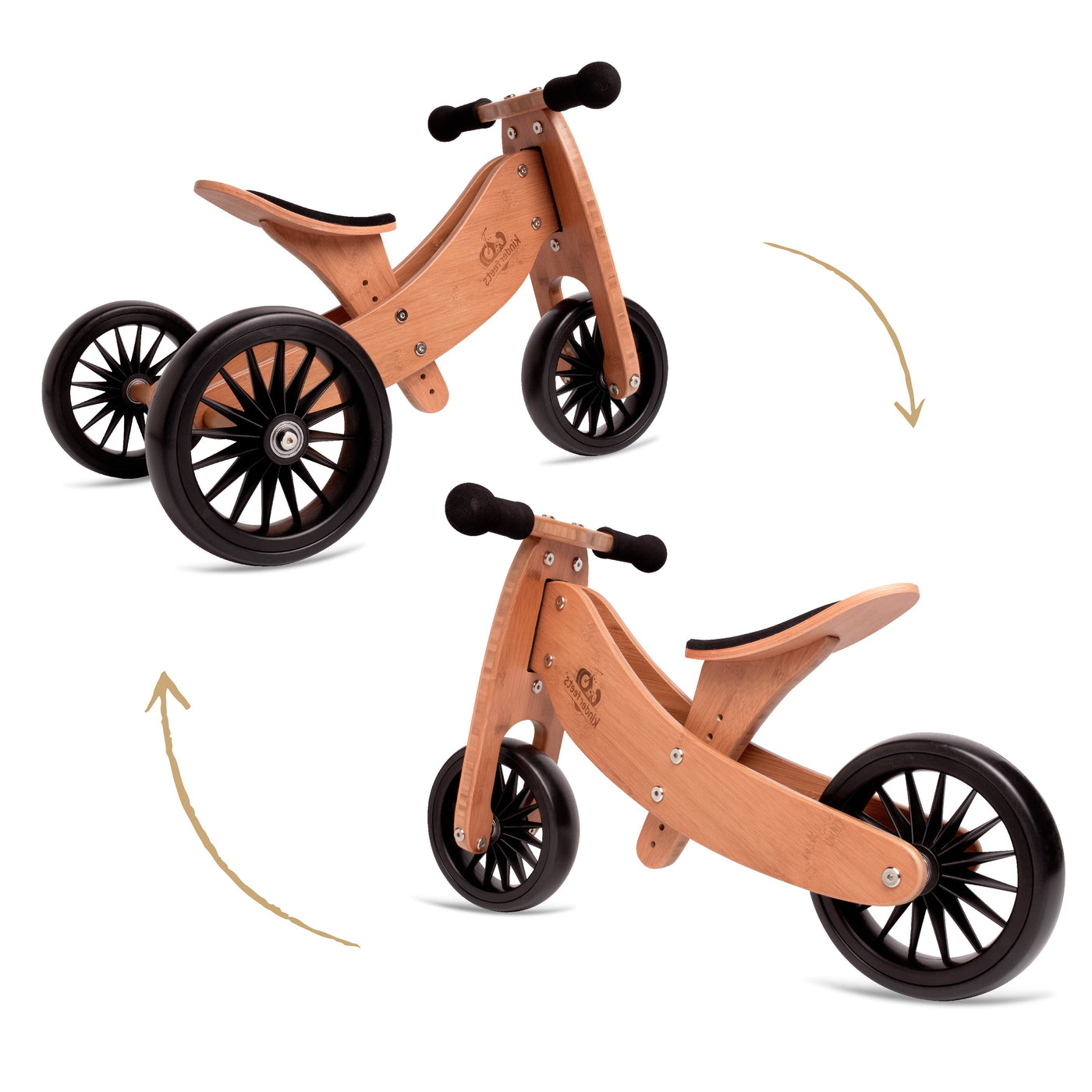 Kinderfeets | Tiny Tot Plus Trike/Balance Bike - Bamboo - Belly Beyond 