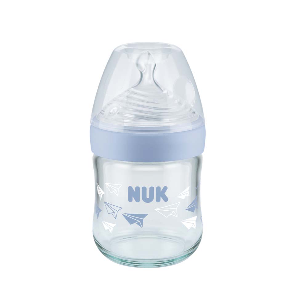 Nature Sense Glass Baby Bottle - 120ml - Blue