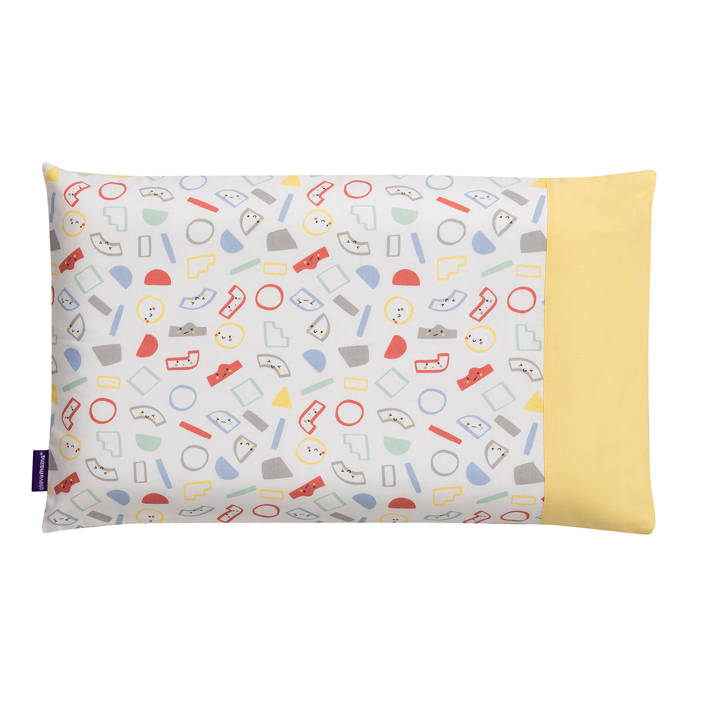 ClevaFoam Baby Pillow Case - Grey & Yellow