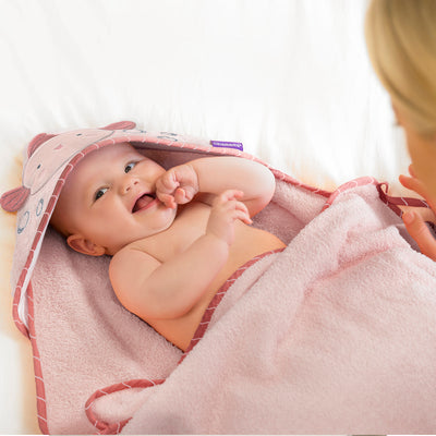 Bamboo Extra Large Apron Baby Bath Towel - Pink