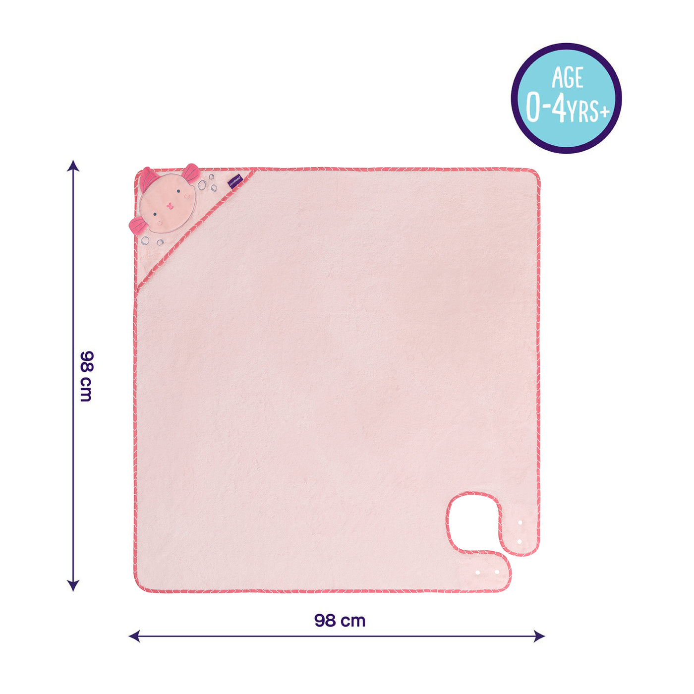 Bamboo Extra Large Apron Baby Bath Towel - Pink