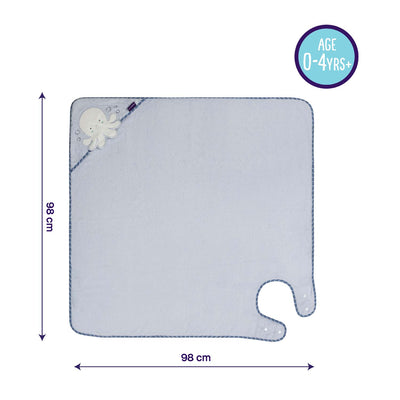 Bamboo Extra Large Apron Baby Bath Towel - Blue