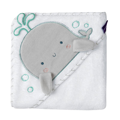 Bamboo Extra Large Apron Baby Bath Towel - White & Grey