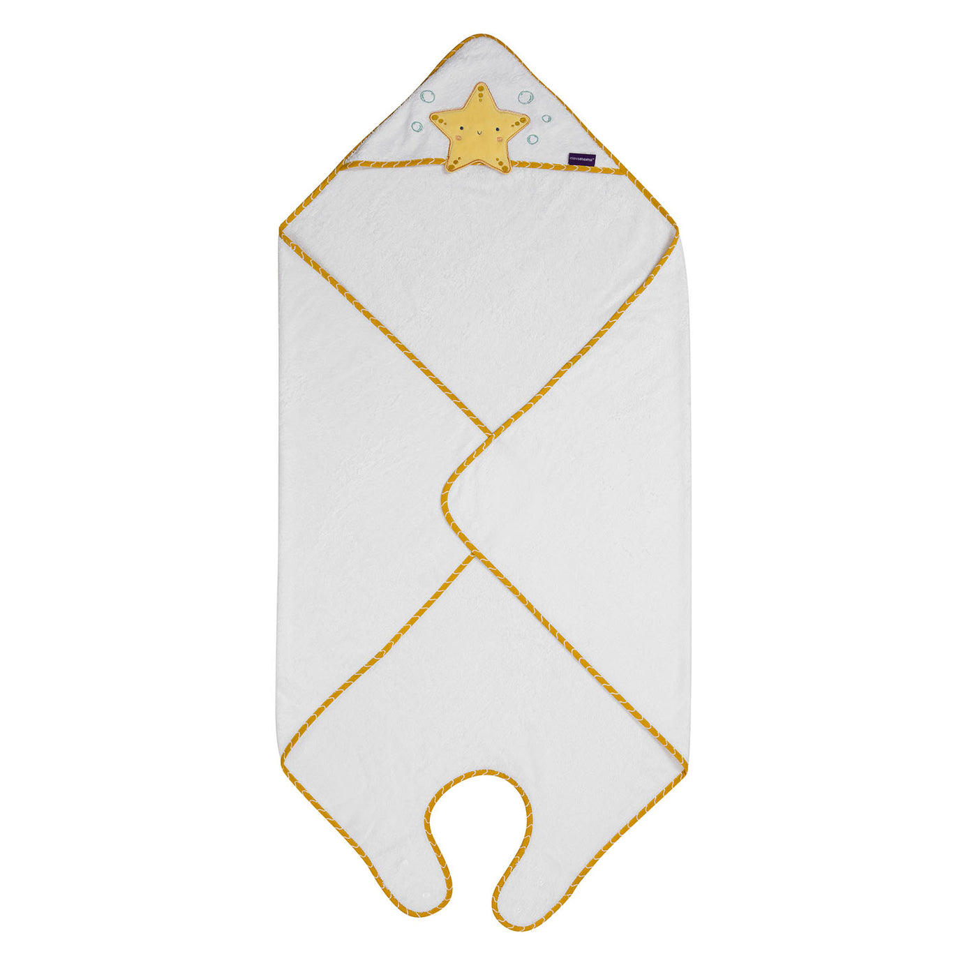 Bamboo Extra Large Apron Baby Bath Towel - White & Honey