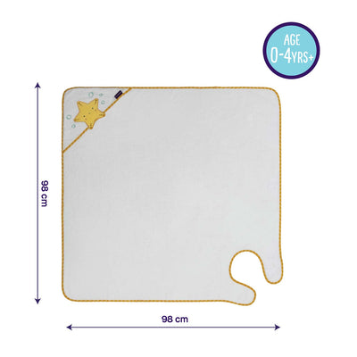 Bamboo Extra Large Apron Baby Bath Towel - White & Honey