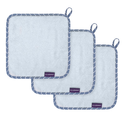 Bamboo Baby Washcloth 3pk - Blue