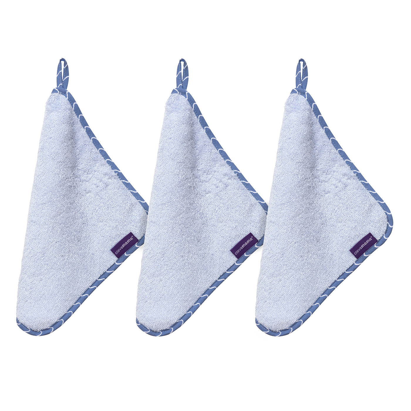 Bamboo Baby Washcloth 3pk - Blue