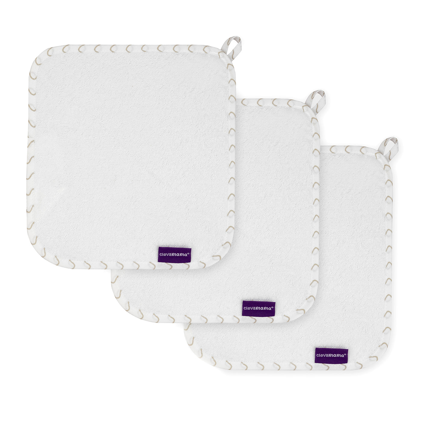 Bamboo Baby Washcloth 3pk - White & Grey