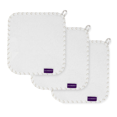 Bamboo Baby Washcloth 3pk - White & Grey