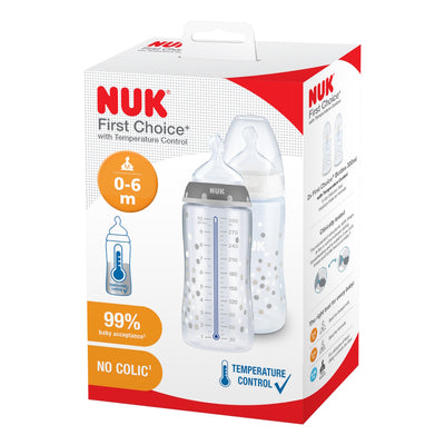 NUK First Choice Plus Twin Set with temperature control 0-6 months - White