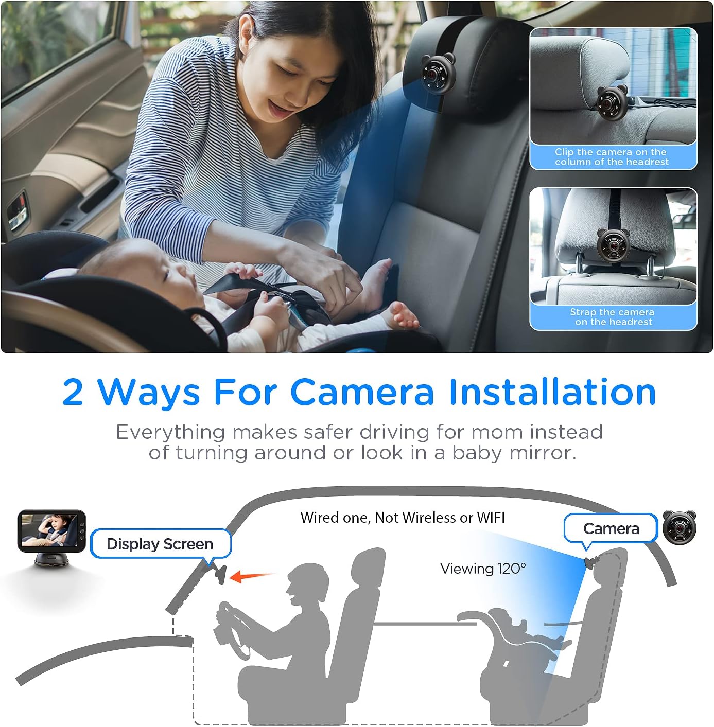 Car Seat Baby Monitor - Black
