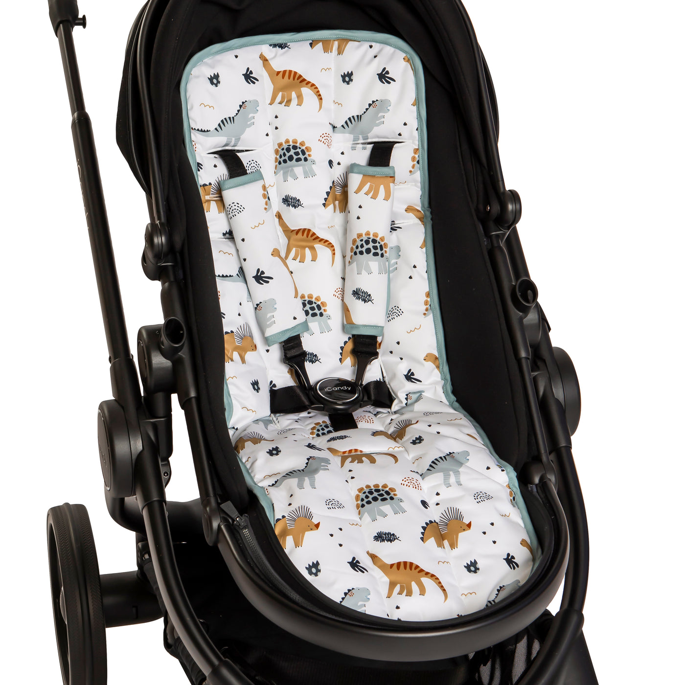 Universal Pram Liner - Beige Dinosaurs