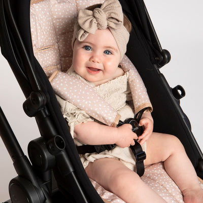 Universal Pram Liner - Beige Dots