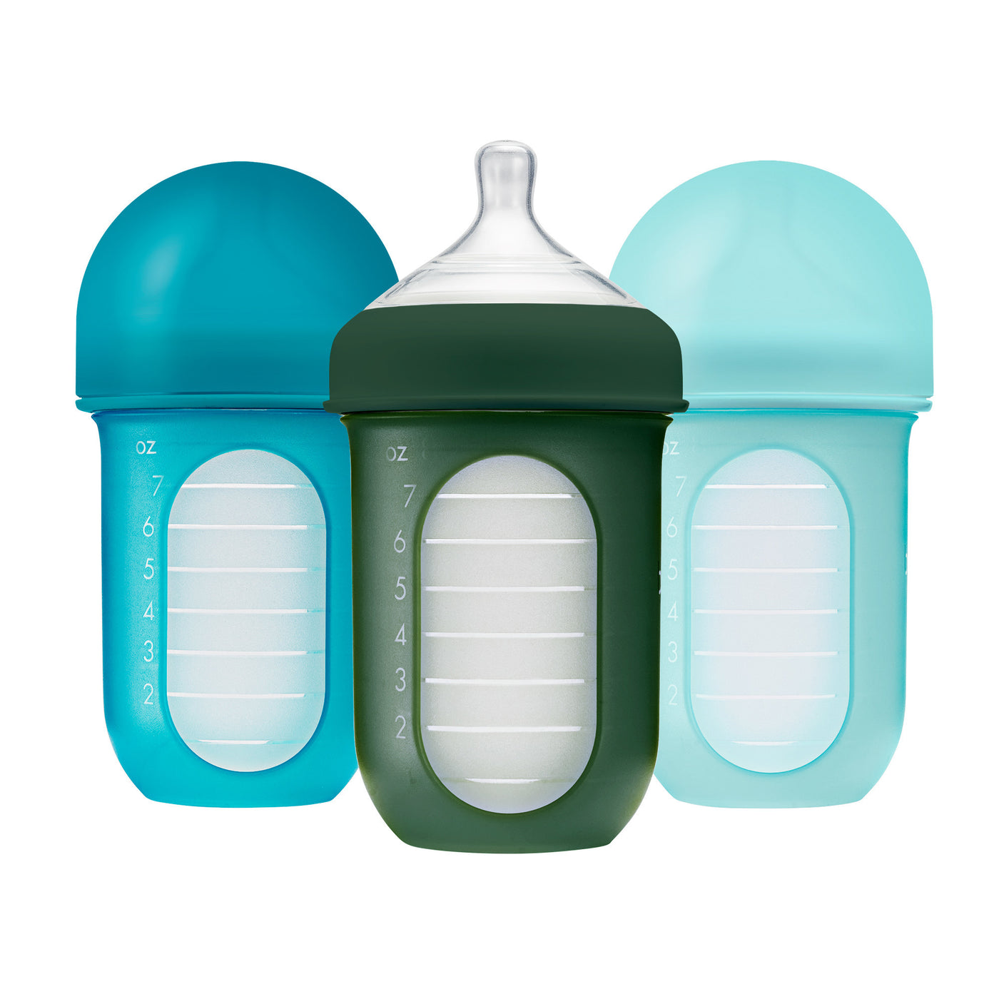 NURSH Silicone Bottle 8oz 3pk - Blue