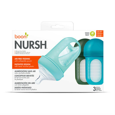 NURSH Silicone Bottle 8oz 3pk - Blue