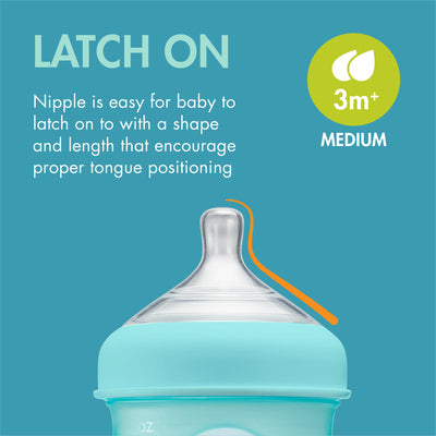 NURSH Silicone Bottle 8oz 3pk - Blue