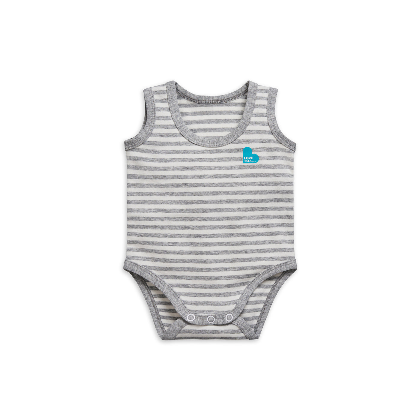 Sleeveless Bodysuit - Grey Stripe