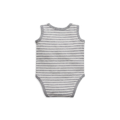 Sleeveless Bodysuit - Grey Stripe