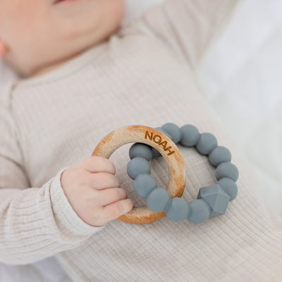 Personalised Moon Teether - Honey