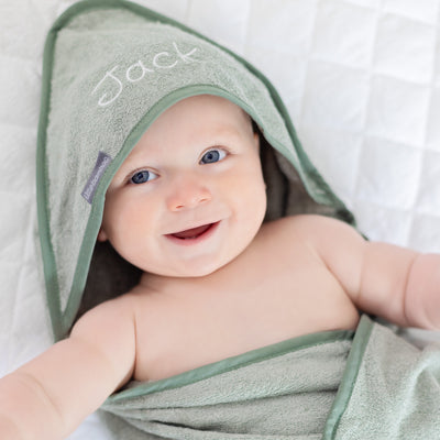 Personalised Bamboo Hooded Towel - Bayleaf