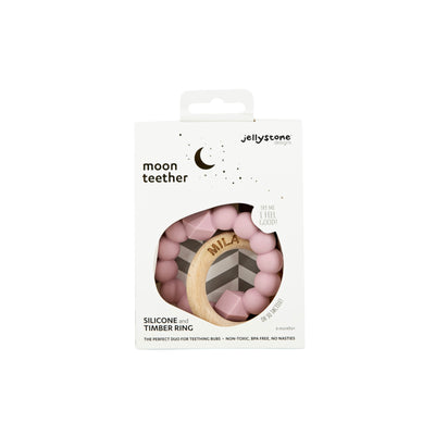 Personalised Moon Teether - Mauve