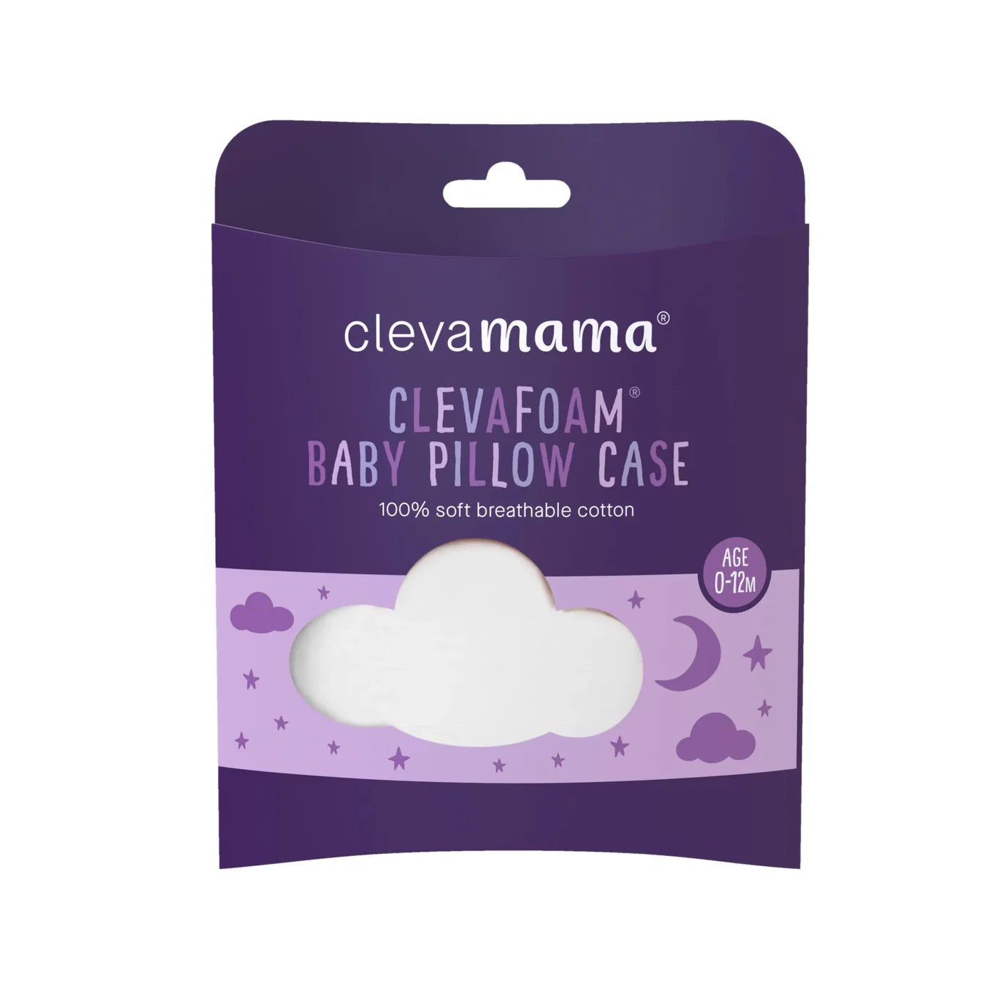 ClevaFoam Baby Pillow Case - White
