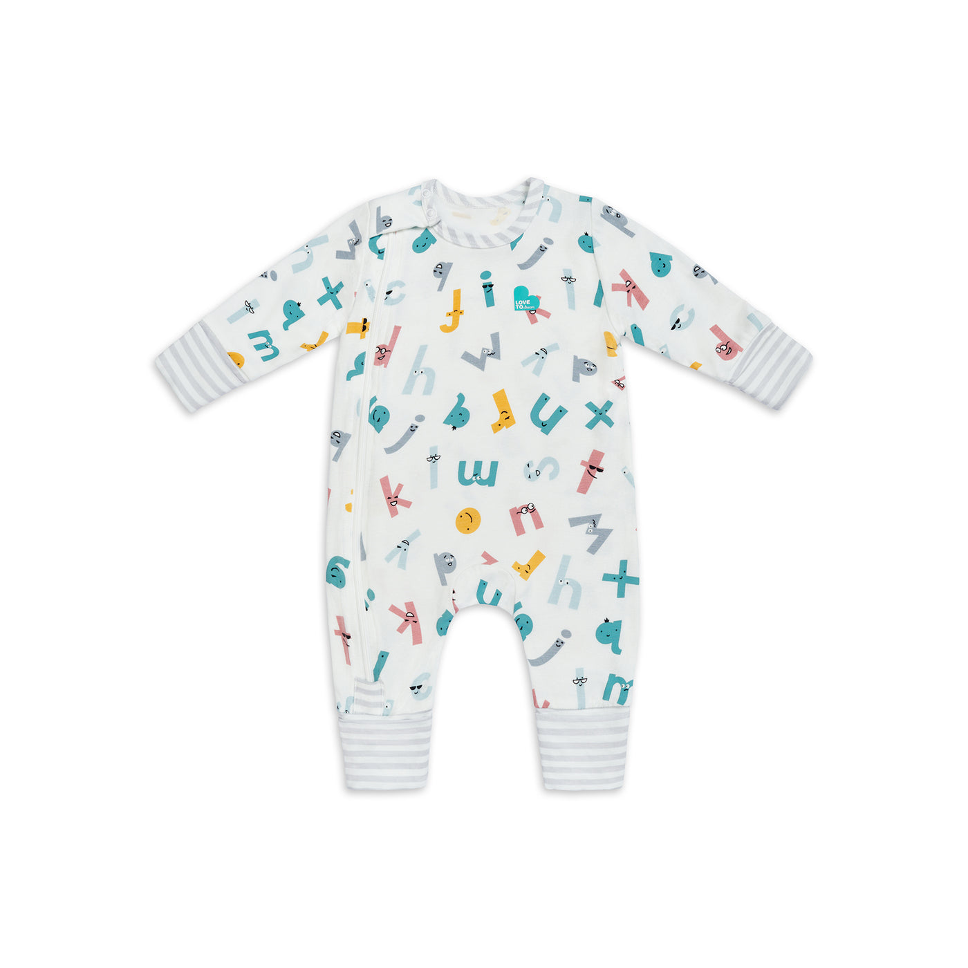 Footless Romper EcoVero™ - Alphabet Soup