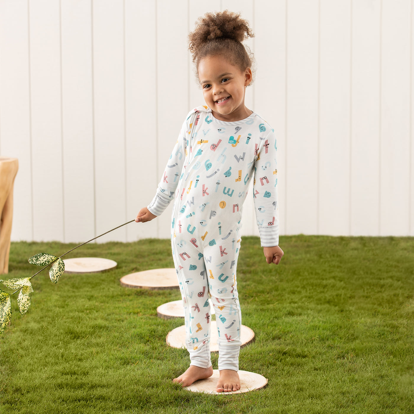 Footless Romper EcoVero™ - Alphabet Soup