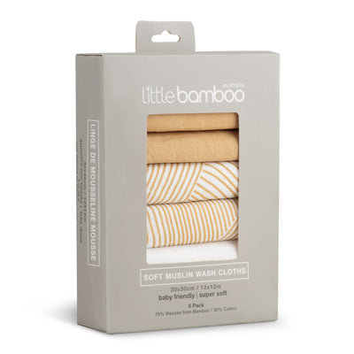 Muslin Wash Cloth 6pk - Marigold