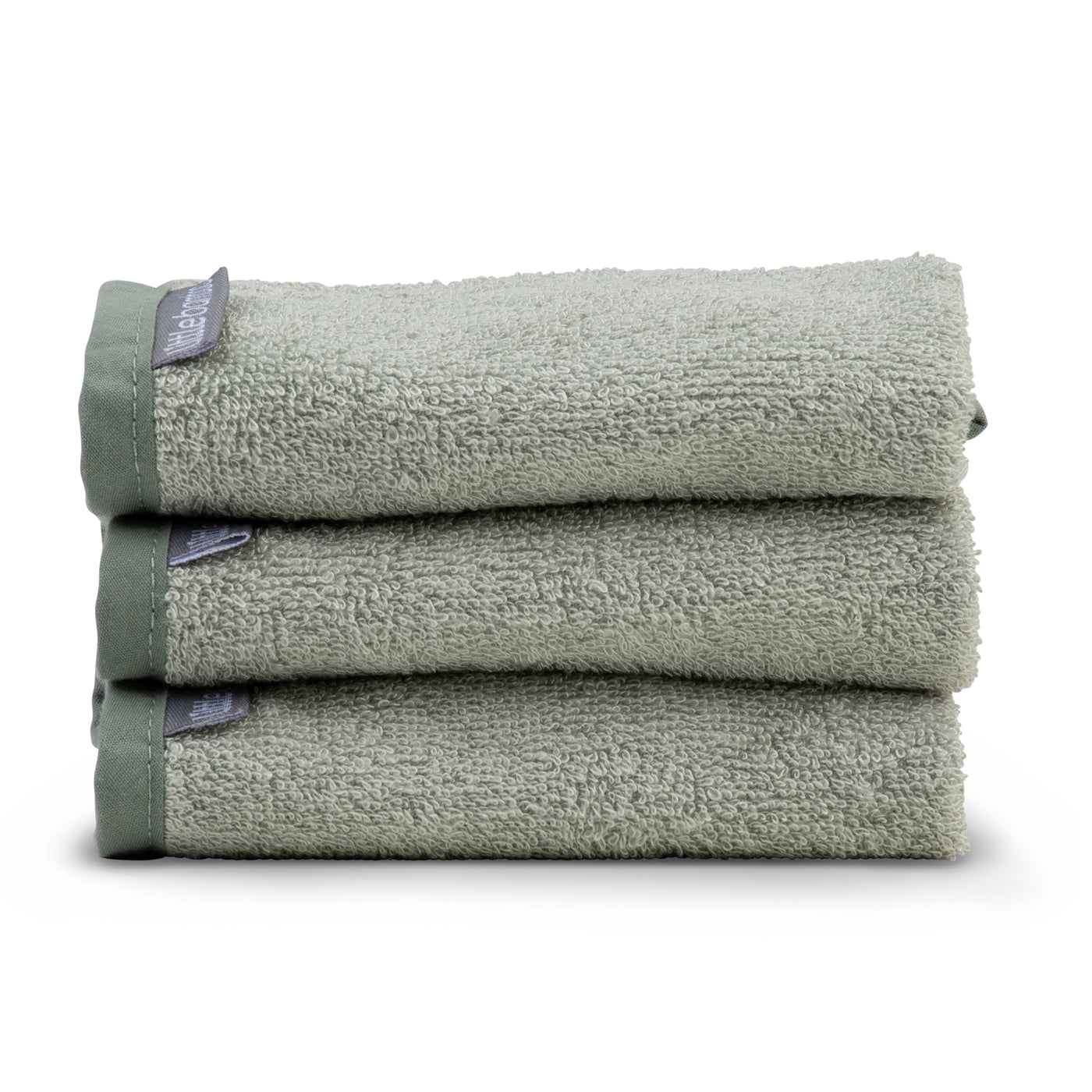 Towelling Wash Cloth 3pk - Bayleaf
