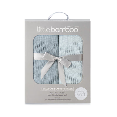 Little Bamboo Cellular Blanket 2Pk - Retro Blue