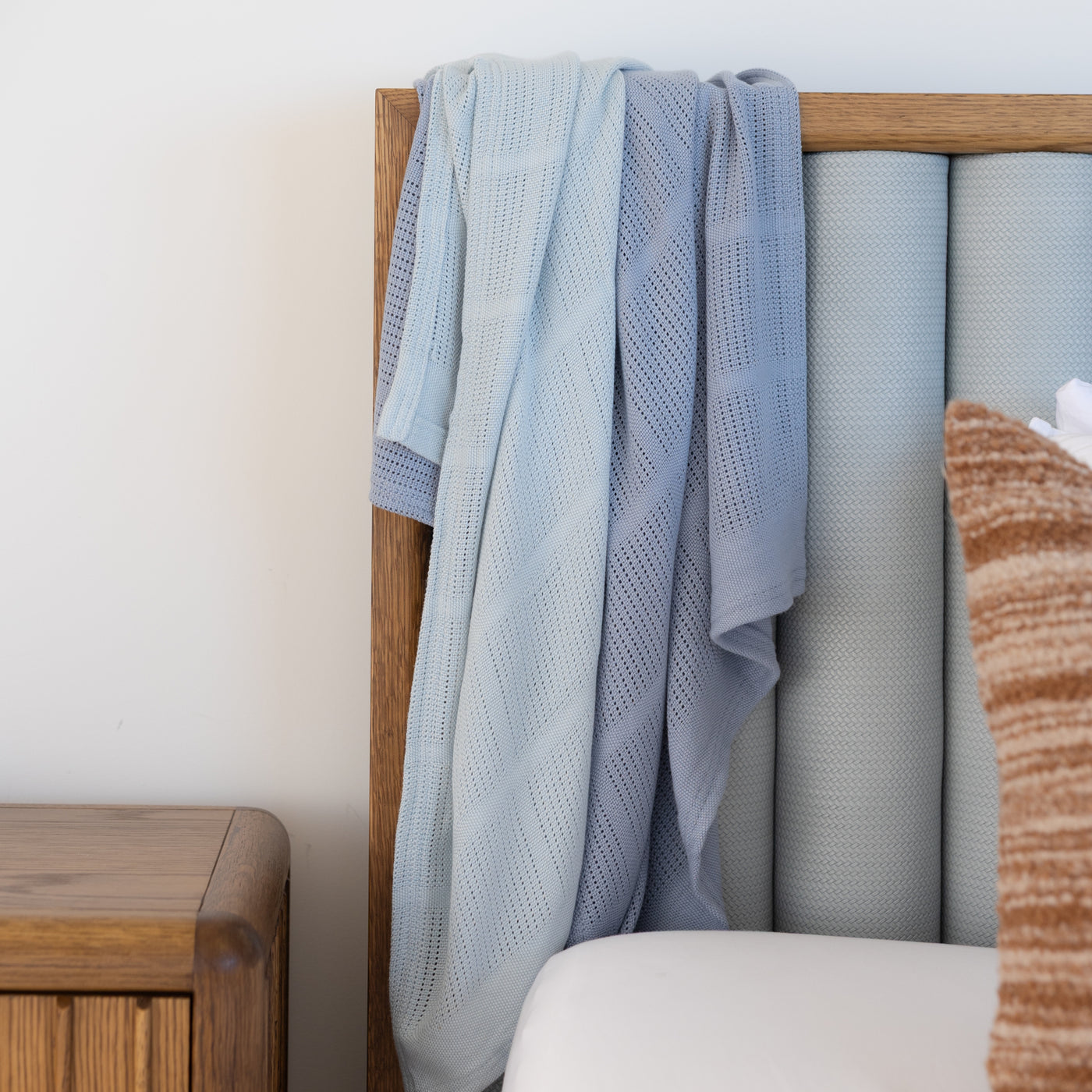 Little Bamboo Cellular Blanket 2Pk - Retro Blue