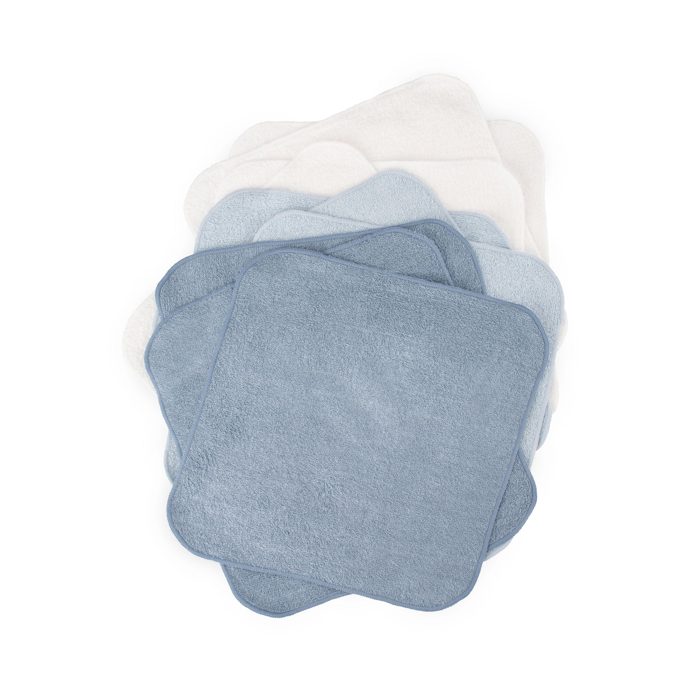 Towelling Wash Cloth 10pk - Retro Blue