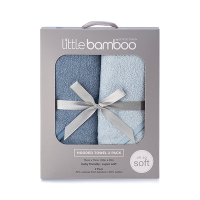 Hooded Towel 2pk - Retro Blue