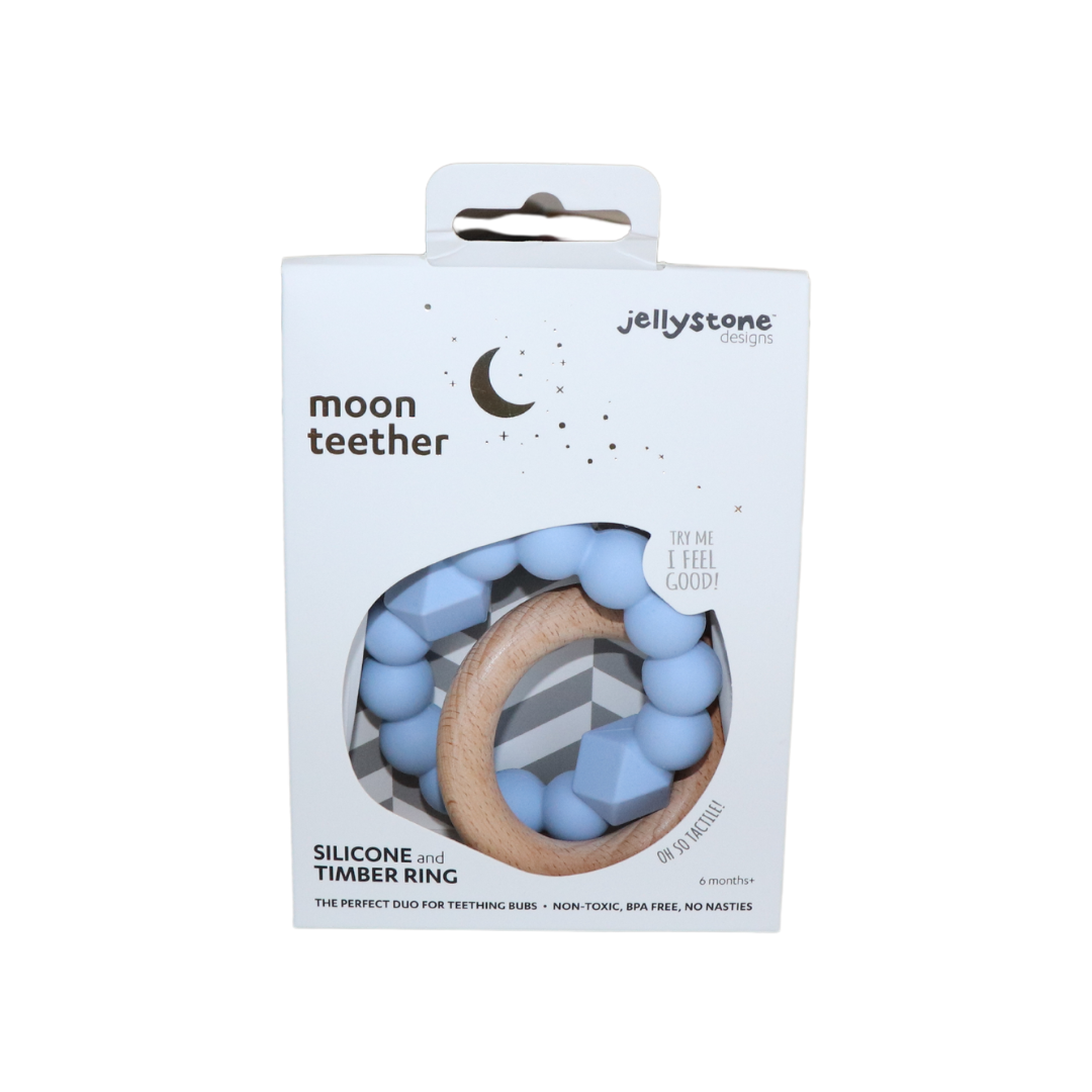 Moon Teether - Soft Blue - Belly Beyond 