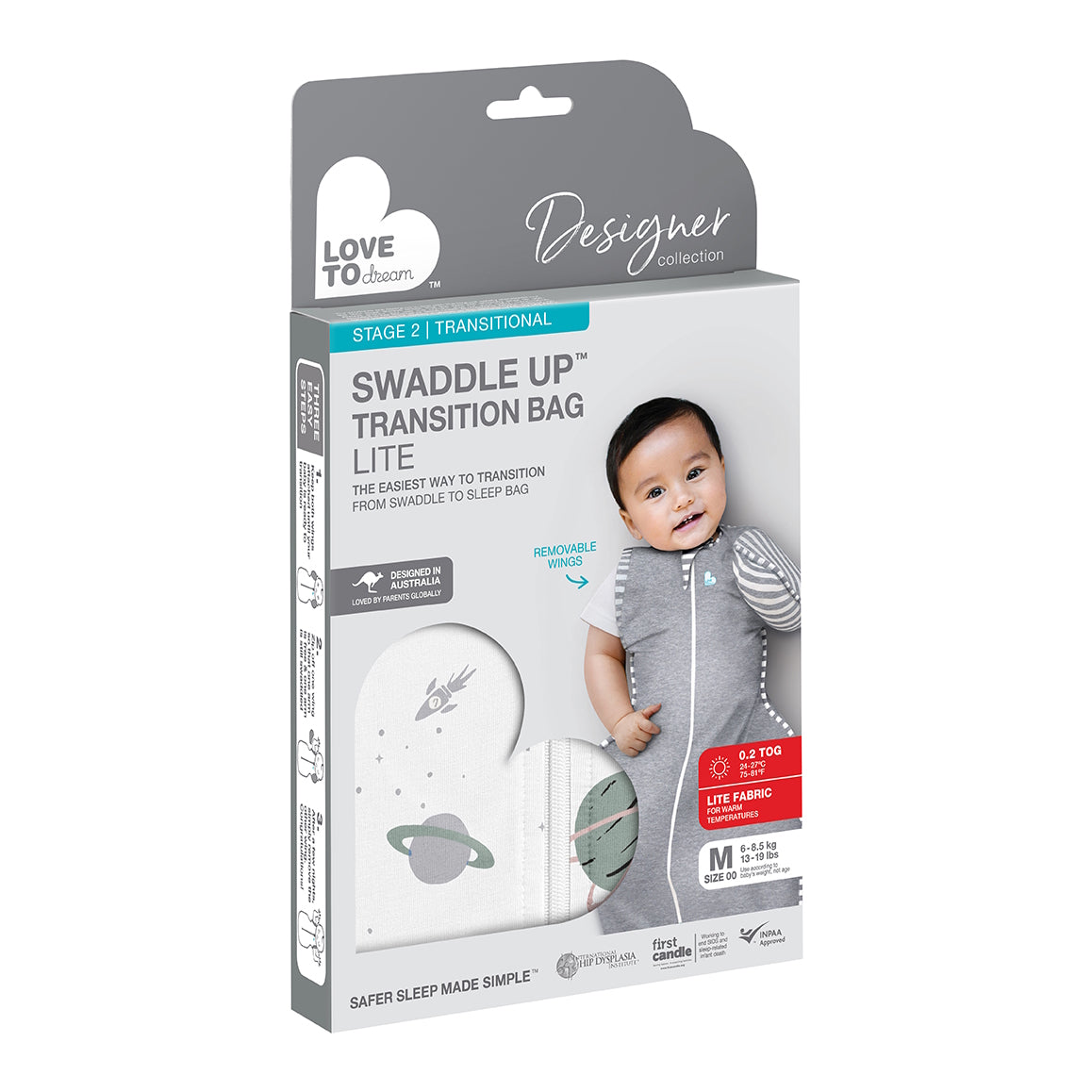 Swaddle Up™ Transition Bag Lite 0.2 TOG - Rocket