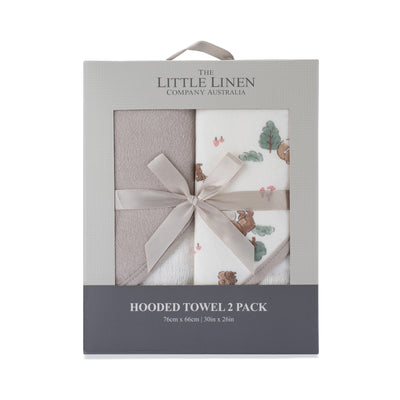 Hooded Towel 2pk - Willow Bear