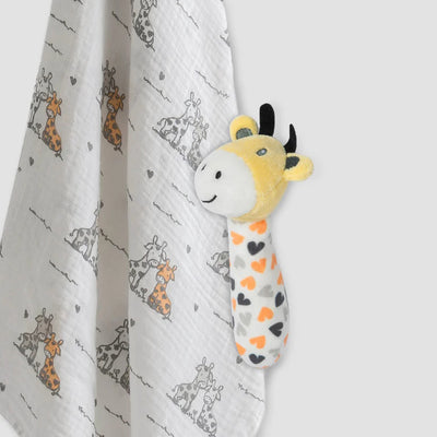 Muslin Wrap & Crinkle Toy - Giraffe