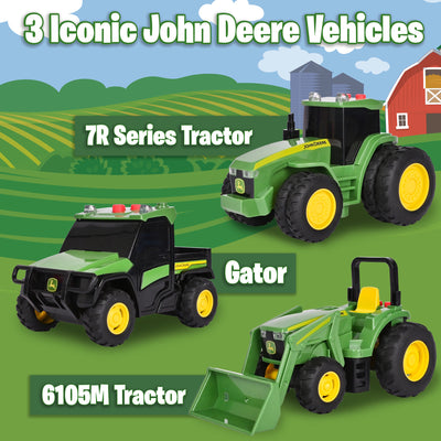 John Deere Lights & Sounds Mini Tractors 3pk