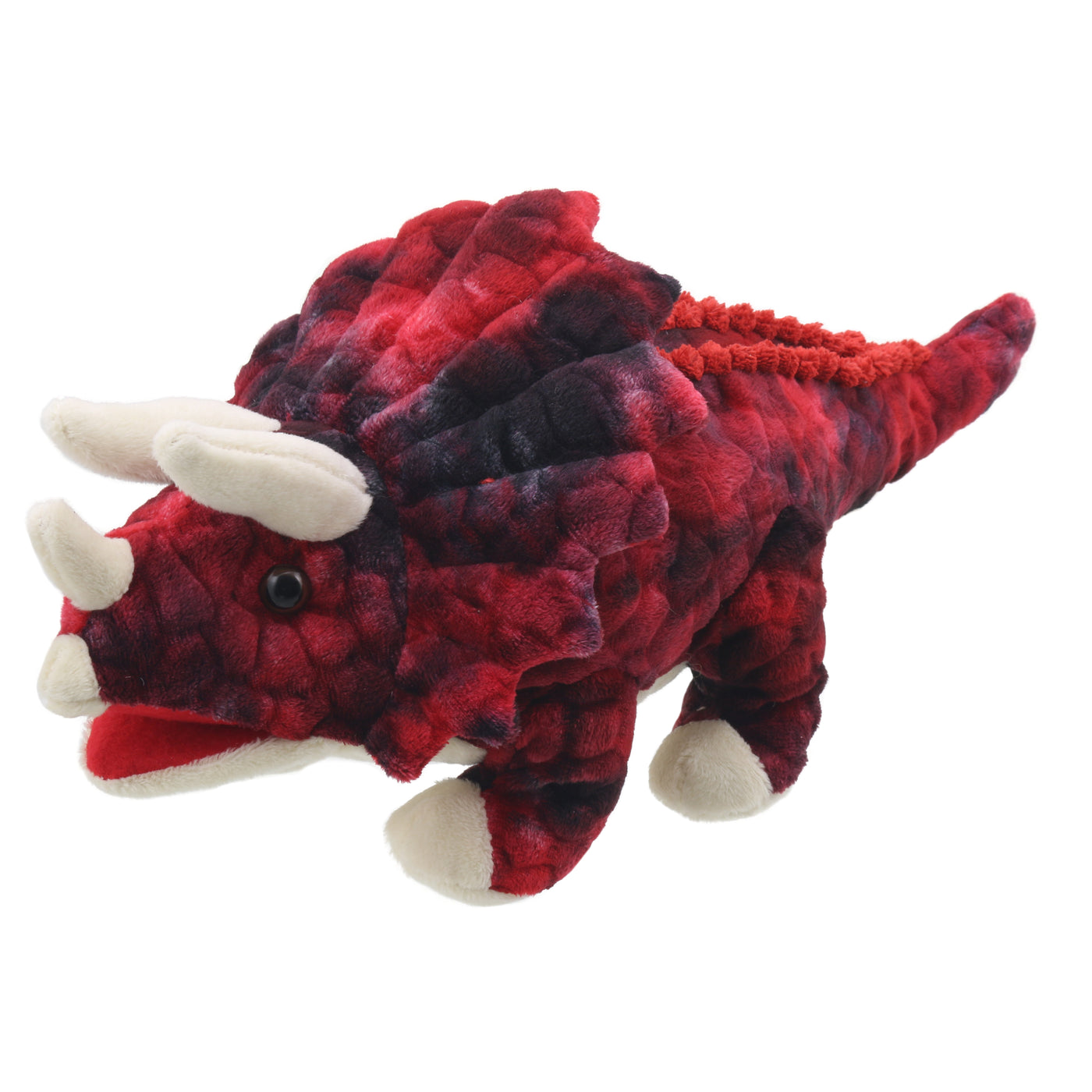Baby Dino Puppet - Red Triceratops