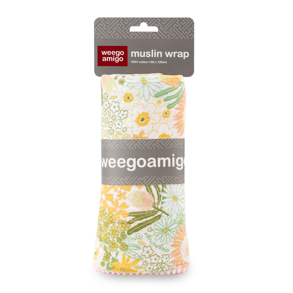 Weegoamigo Muslin Wrap - Floraful