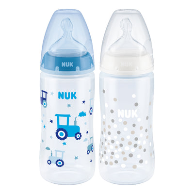 NUK First Choice Plus Twin Set with temperature control 6-18 months - Blue