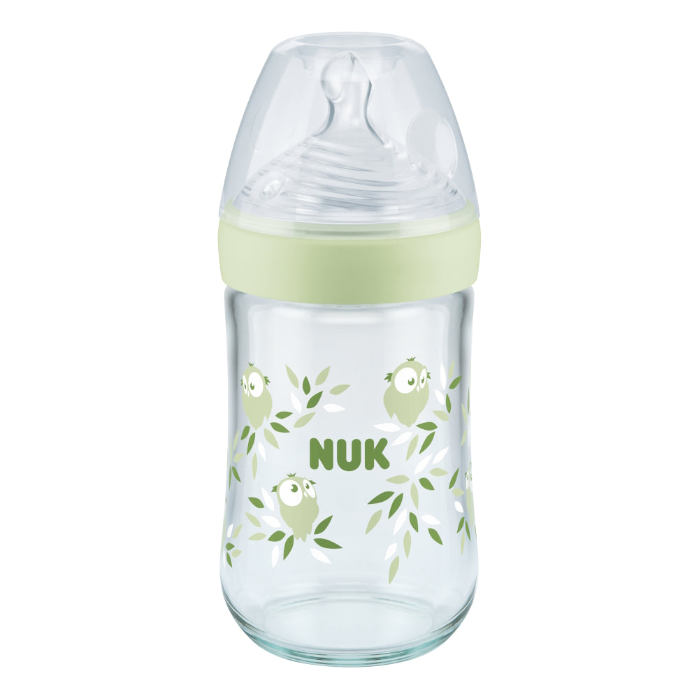 Nature Sense Glass Baby Bottle - 240ml - Green