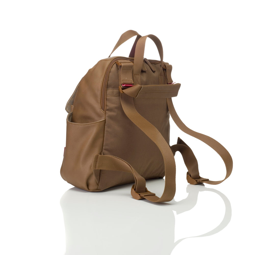 Robyn Convertible Nappy Bag - Faux Leather Tan