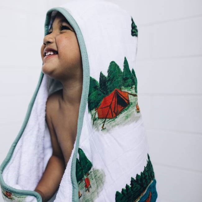 Big Kid Hooded Towel - Happy Camper