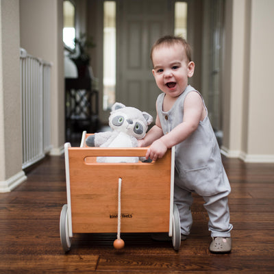 Kinderfeets | Toy Box Walker - White/Bamboo - Belly Beyond 