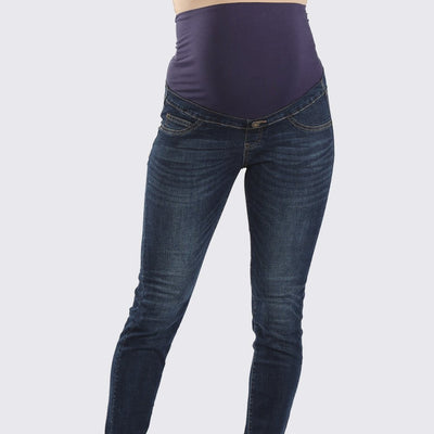 Maternity High Waist Denim Jeans - Blue (XL)